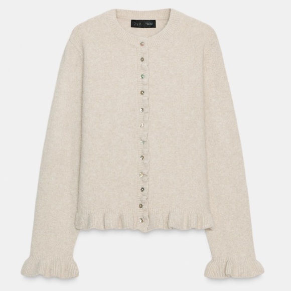 Zara Sweaters - ZARA | Ruffle Sleeve Cardigan